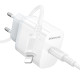 Сетевое зарядное устройство с кабелем BOROFONE BA99A Breeze single port PD20W charger set (C to iP) White