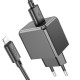 Сетевое зарядное устройство с кабелем HOCO CS11A Ocean single port charger set(iP) Black