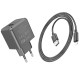 Сетевое зарядное устройство с кабелем HOCO CS11A Ocean single port charger set(iP) Black