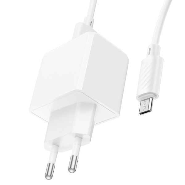 Сетевое зарядное устройство с кабелем HOCO CS11A Ocean single port charger set(Micro) 10.5W White