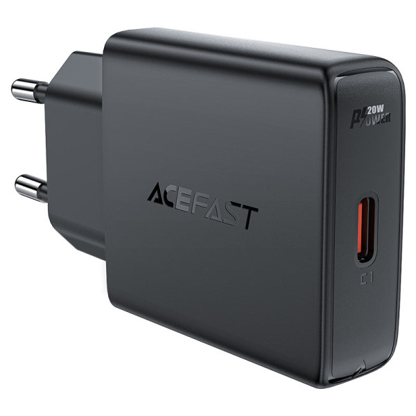 Сетевое зарядное устройство ACEFAST A65 PD20W GaN single USB-C ultra-thin charger Black