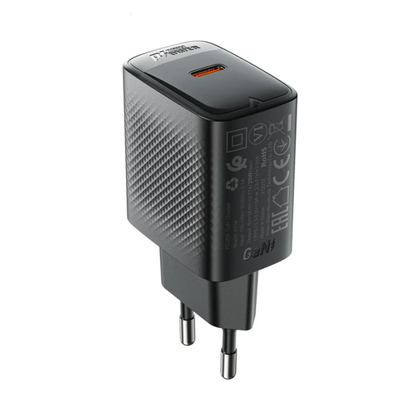 Сетевое зарядное устройство ACEFAST A104 PD25W GaN single USB-C charger Black