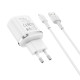 Сетевое зарядное устройство с кабелем BOROFONE BA36A High speed single port QC3.0 charger set 18W (Micro) White
