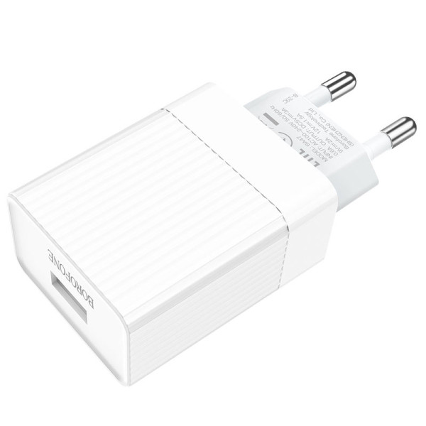 Сетевое зарядное устройство BOROFONE BA47A Mighty speed single port QC3.0 3A 18W White