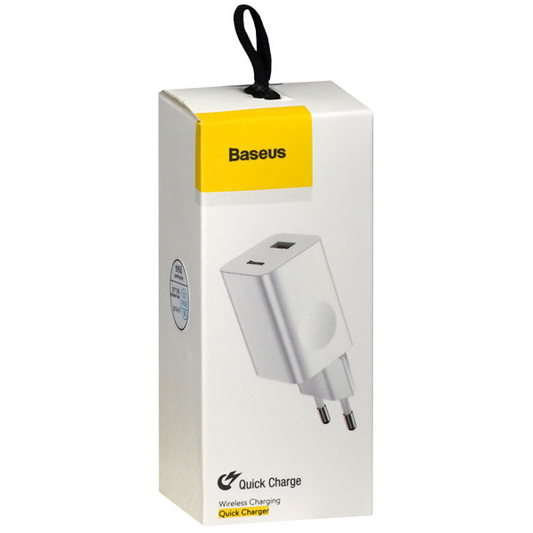 Мережевий зарядний пристрій Baseus Home Charger 1USB QC3.0 12V/2A білий