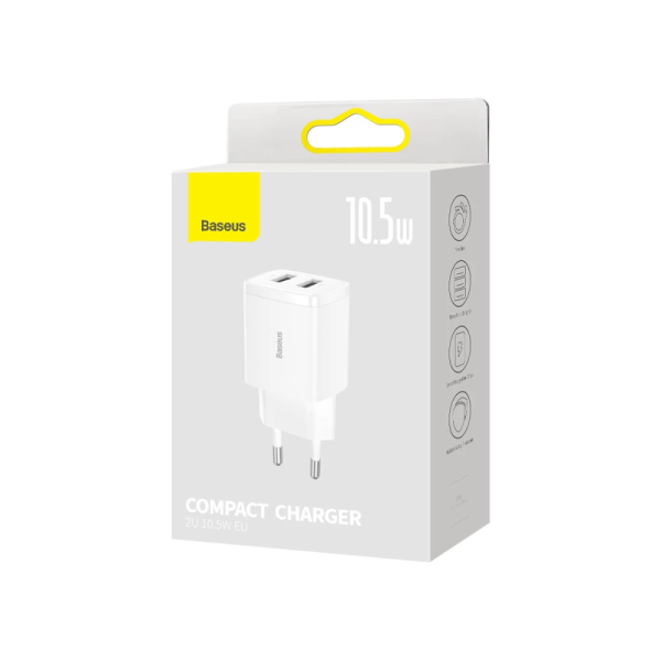 Сетевое зарядное устройство Baseus Compact Charger 2U 10.5W EU White