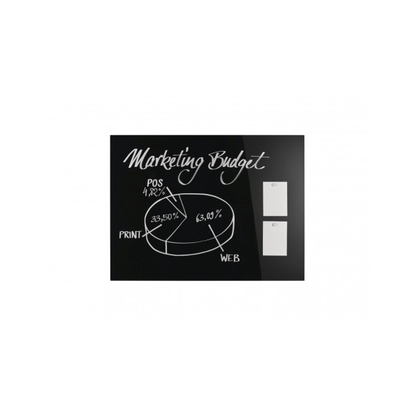 Доска стеклянная магнитно-маркерная 1200x900 черная Magnetoplan Glassboard-Black (13404012)
