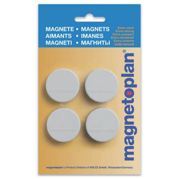 Магниты круглые 34/2 блистер белые Magnetoplan Discofix Magnum White Set (16600400)