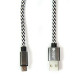 Кабель PowerPlant USB 2.0 AM/Micro B, двосторонній, 1 м, сірий