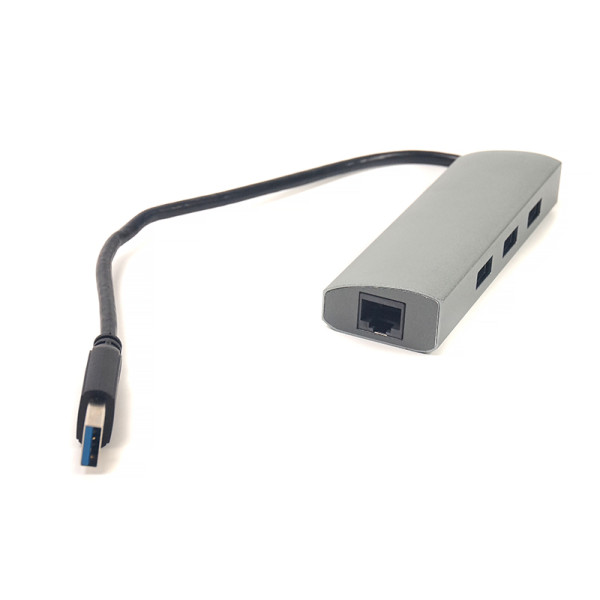 Переходник PowerPlant USB 3.0 3 порта + Gigabit Ethernet