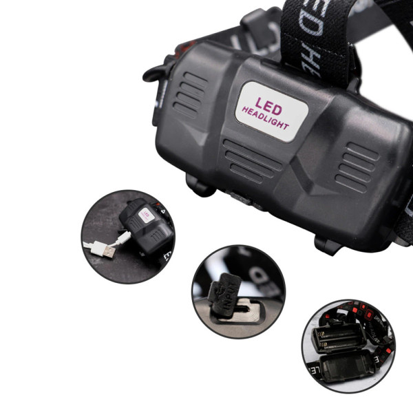 Ліхтарик налобний високої потужності LED XHP50 2x 18650 AC Prof XHP50