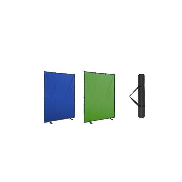 Фон у рамці з ніжками Visico BP-1522GB Chroma Key 2в1 зелений/синій (150x220см)