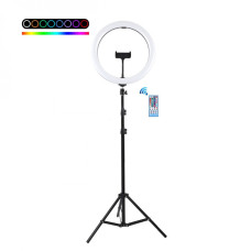 Кольцевая лампа RGB 30см Puluz PU411T со штативом 210 см