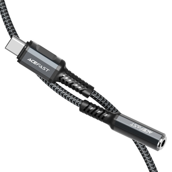 Кабель-адаптер ACEFAST C1-07 USB-C до 3,5 мм з алюмінієвого сплаву для навушників, сірий