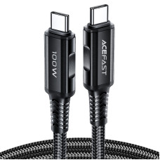 Кабель ACEFAST C4-03 Type-C до Type-C 5A, 100W, 2 м, нейлон, цинкові конектори, чорний