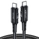 Кабель ACEFAST C4-03 Type-C до Type-C 5A, 100W, 2 м, нейлон, цинкові конектори, чорний