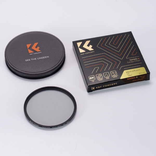 Світлофільтр K&F Concept 72mm,Nano-X,Optical glass black diffusion filter 1/2 (KF01.1654)