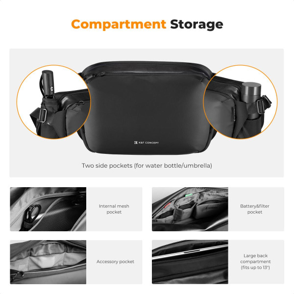 Поясная сумка K&F Concept Alpha Camera Sling Bag Black, 12л (KF13.177)