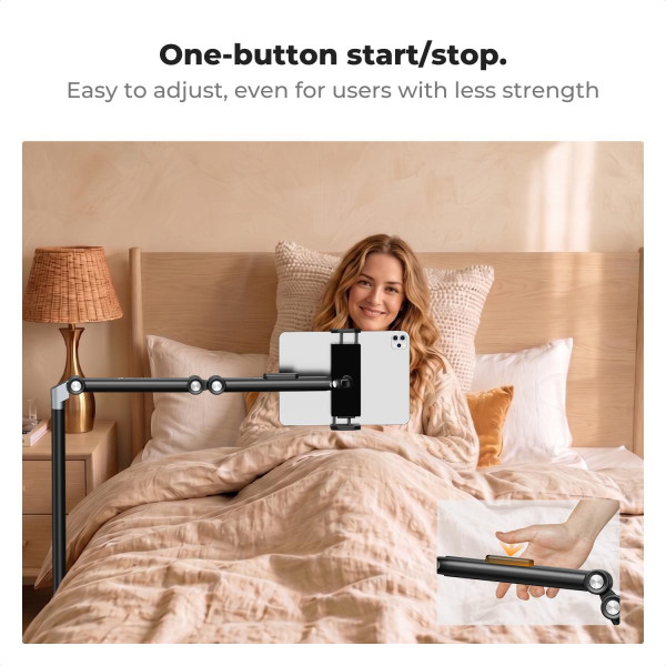 Підлогова стійка K&F Concept 1.6 м для планшета та смартфона — з обважненою основою 2.89 кг, магнітною головкою та регульованим тримачем (KF15.0038)