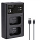 Швидкий зарядний пристрій K&F Concept для 2 батарей Sony FW50 5V 2A Type-C (KF28.0009)