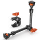 Шарнірний кронштейн K&F Concept Magic Arm 28 см із суперзатискачем 1/4" та 3/8", LED-світло, веб-камери та екшн-камер MS33 (KF31.132) 