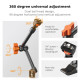 Шарнірний кронштейн K&F Concept Magic Arm 28 см із суперзатискачем 1/4" та 3/8", LED-світло, веб-камери та екшн-камер MS33 (KF31.132)