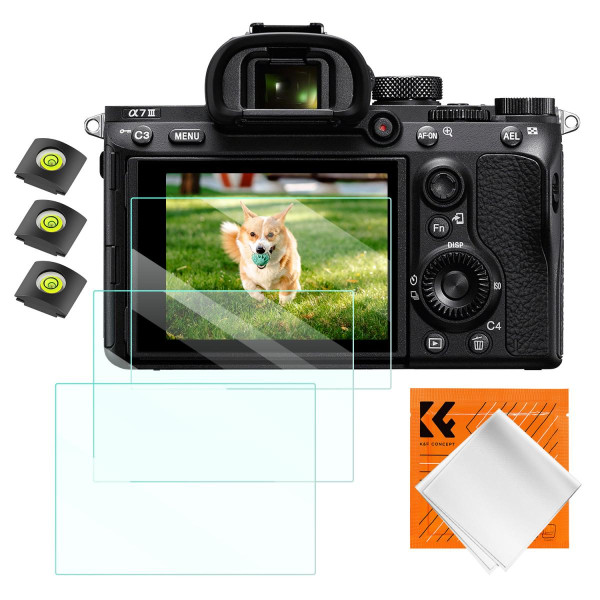 Набір захисного скла K&F Concept для Sony A7, A9, RX 3 шт, 0.3 мм, твердість 9H, hot shoe (SKU.2194)