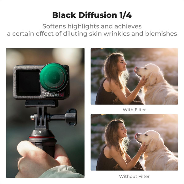 Светофильтр K&F Concept ND2-32 & PL & Black Mist 1/4 для DJI Osmo Action 5 Pro/Osmo Action 4/Osmo Action 3 (SKU.2360)