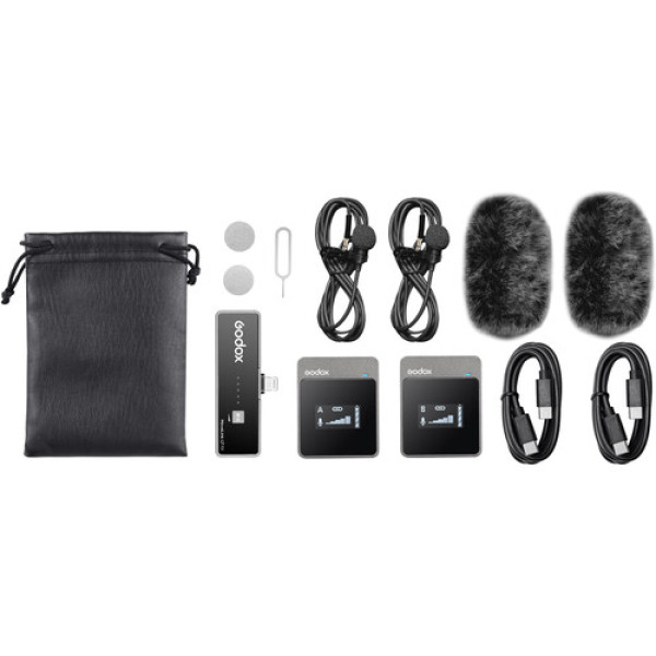 Godox MoveLink LT2 Компактная цифровая беспроводная микрофонная система для 2 человек для смартфонов и планшетов с технологией Lightning (2,4 ГГц)