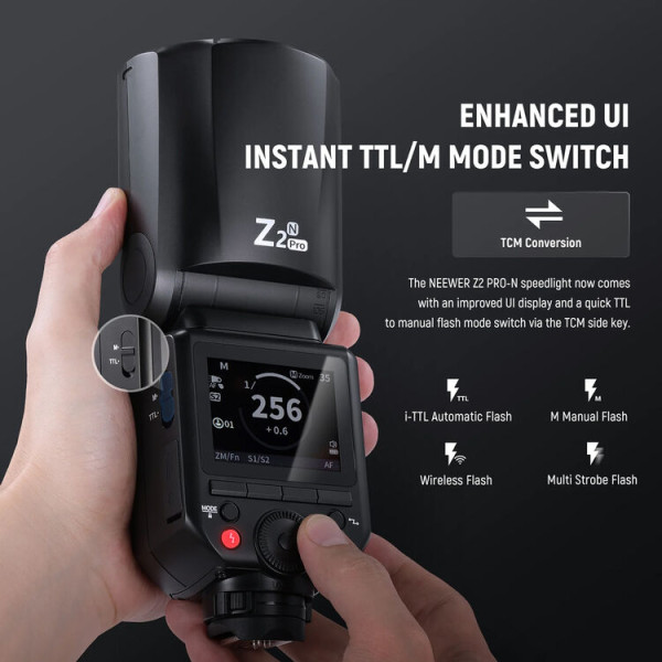 Вспышка NEEWER Z2PRO-N TTL 76 Дж с круглой головкой, АКБ 3000mAh для Nikon совместим с Godox