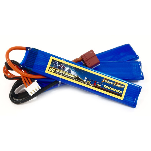 Акумулятор для страйкболу Giant Power (Dinogy) Li-Pol 1000 мАч 11,1 В 103x20x5,5 мм T-Plug 25C