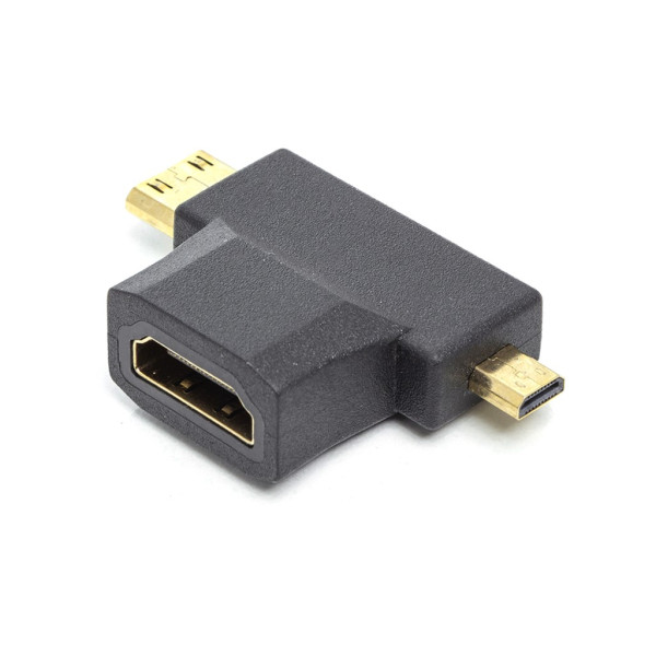 Переходник HDMI (F) to mini HDMI (M) / micro HDMI (M) Power Plant (CA912056)