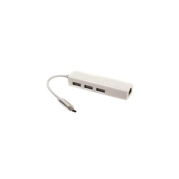 Концентратор USB 3.1 Type-C на 3 порти USB 2.0 + Ethernet Power Plant (CA910397)