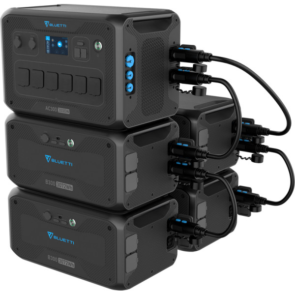Зарядная станция Bluetti AC300 3000W + аккумуляторный модуль B300 3072Wh, 853333mAh