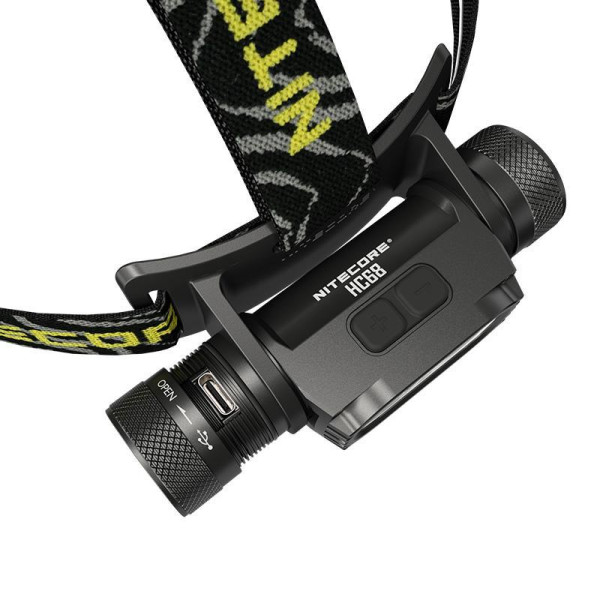 Налобный фонарь фокусируемый Nitecore HC68 (Luminus LED + RED LED, 2000 люмен, 16 режимов, 1x18650, USB-C)
