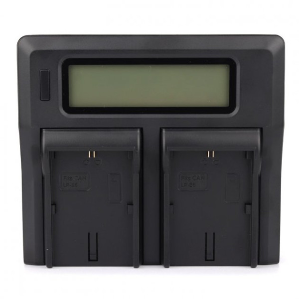 Зарядное устройство MyGear dual DC-LCD для двух аккумуляторов Canon LP-E6, AC кабель