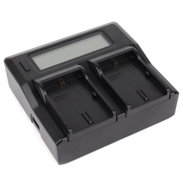 Зарядное устройство MyGear dual DC-LCD для двух аккумуляторов Canon LP-E6, AC кабель