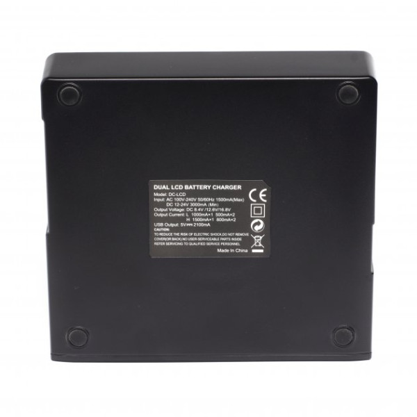 Зарядное устройство MyGear dual DC-LCD для двух аккумуляторов Canon LP-E6, AC кабель