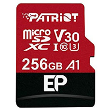 Карта памяти microSDXC (UHS-1 U3) Patriot EP Series 256Gb class 10 V30 (R-100MB/s, W-80MB/s) (adapter SD)