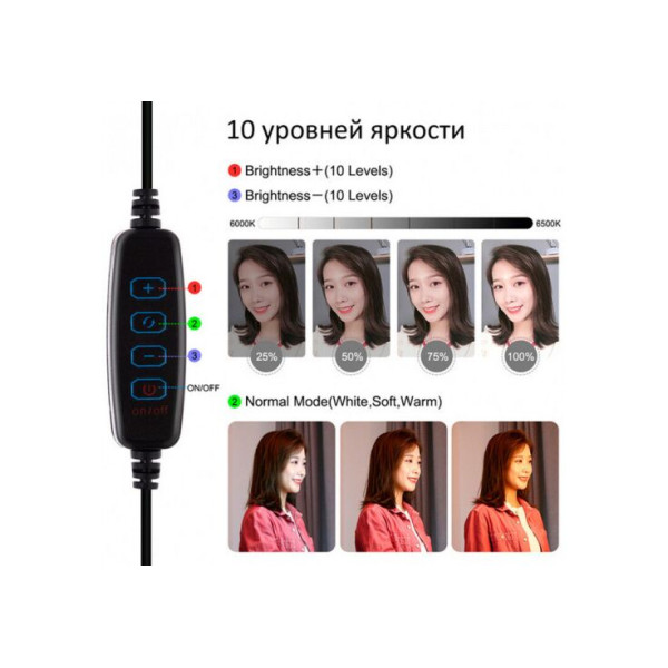 Кольцевая USB LED лампа Puluz PKT3031 4.7" + настольный штатив
