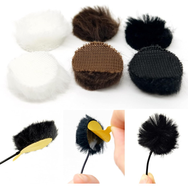 Меховые кружки URSA Straps Fur Circles 9 шт. + 30 липких полосок, коричневые (U-FC-9-BRN)