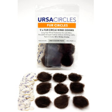 Меховые кружки URSA Straps Fur Circles 9 шт. + 30 липких полосок, коричневые (U-FC-9-BRN)