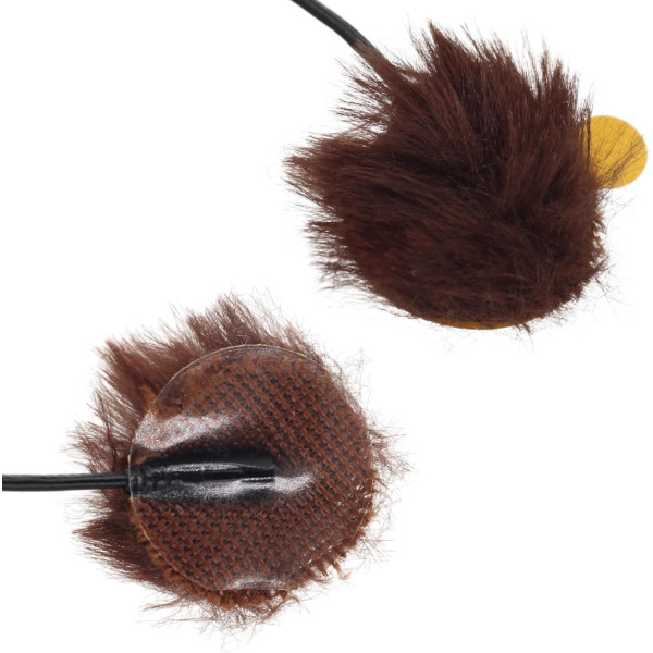 Меховые кружки URSA Straps Fur Circles 9 шт. + 30 липких полосок, коричневые (U-FC-9-BRN)