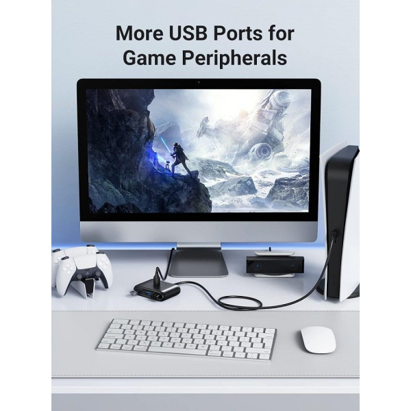 USB-хаб UGREEN CR113 USB 3.0 Hub 1m (Black) (UGR-20291)