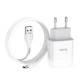 Сетевое зарядное устройство с кабелем HOCO C72A Glorious single port charger set (Type-C) 10.5W White