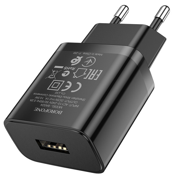 Сетевое зарядное устройство BOROFONE BA52A Gamble single port charger Black