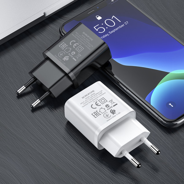 Сетевое зарядное устройство BOROFONE BA52A Gamble single port charger Black