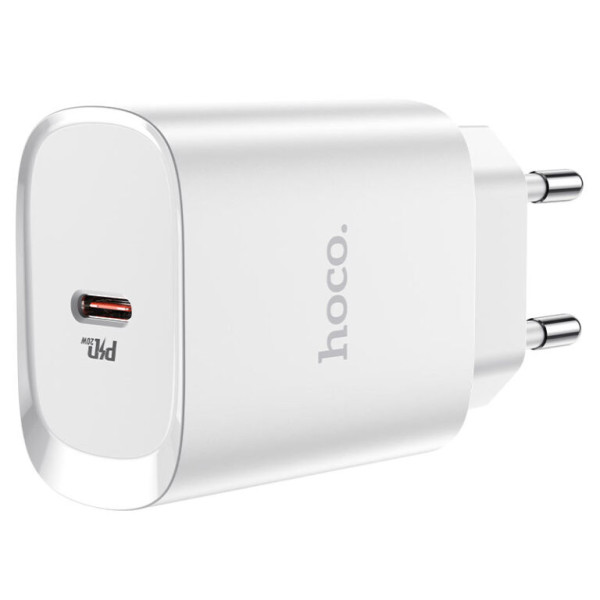 Сетевое зарядное устройство HOCO N14 Smart Charging single port PD20W charger White