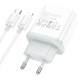 Сетевое зарядное устройство с кабелем HOCO C104A Stage single port PD20W Charger Set (C to iP)(EU) White