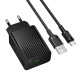 Сетевое зарядное устройство с кабелем BOROFONE BAS72A Source single port QC3.0 charger set (Type-C) Black